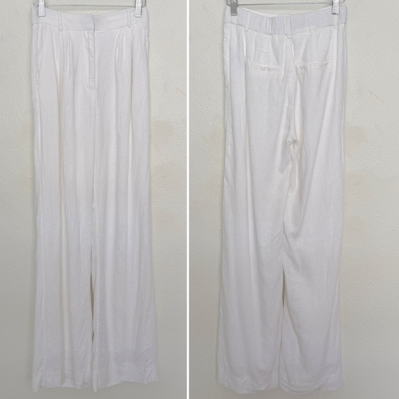 Abercrombie Fitch Sloane High Rise Tailored Linen Blend Wide Leg Pant 24/00L - Picture 11 of 12
